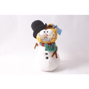 1981 Dakin Garfield Snowman Plush Vintage Christmas Holiday Decor ~260317-WH 990